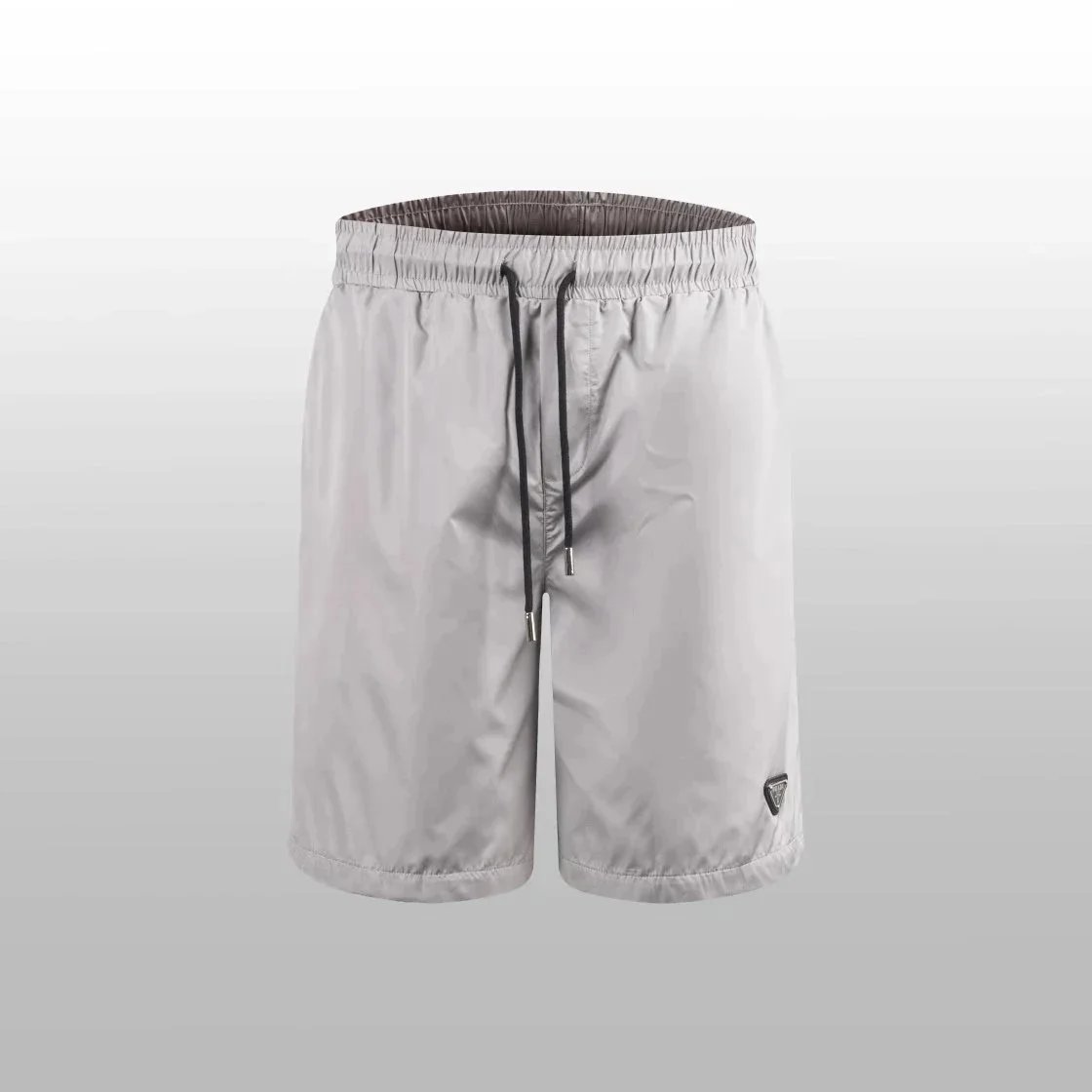 Prada Logo-Embellished Nylon Shorts Gray - 1