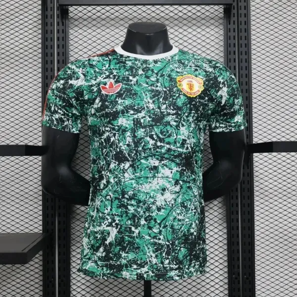 Adidas Originals x Manchester United Abstract Print Jersey Green - 1