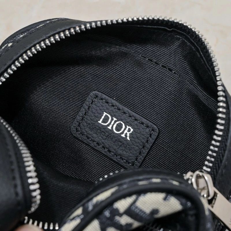 Dior Oblique Monogram Crossbody Bag Black and White - 11
