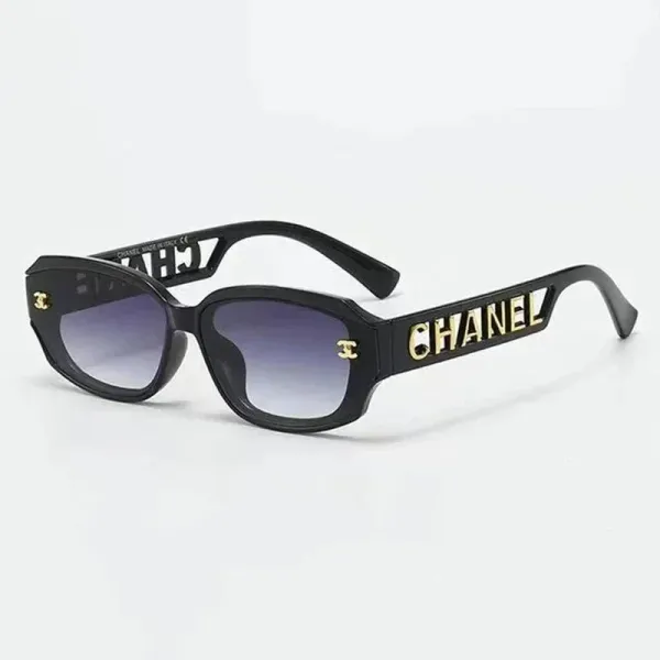 Chanel Oversized Square Sunglasses Navy Blue with Monkey Print Temples - 4