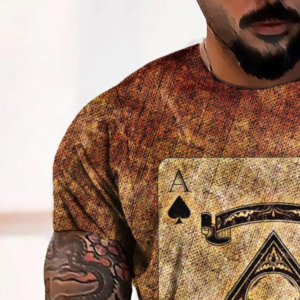 Design Oversized Plaid Short-Sleeve Shirt in Red Beige - 10