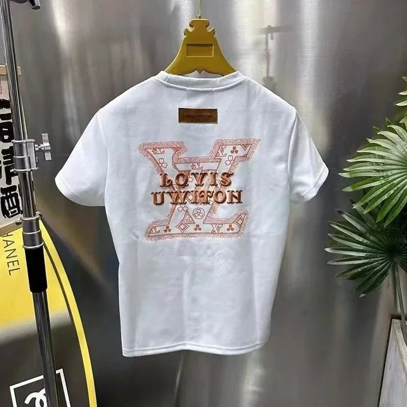 Louis Vuitton Monogram Embroidered Logo White T-Shirt - 4