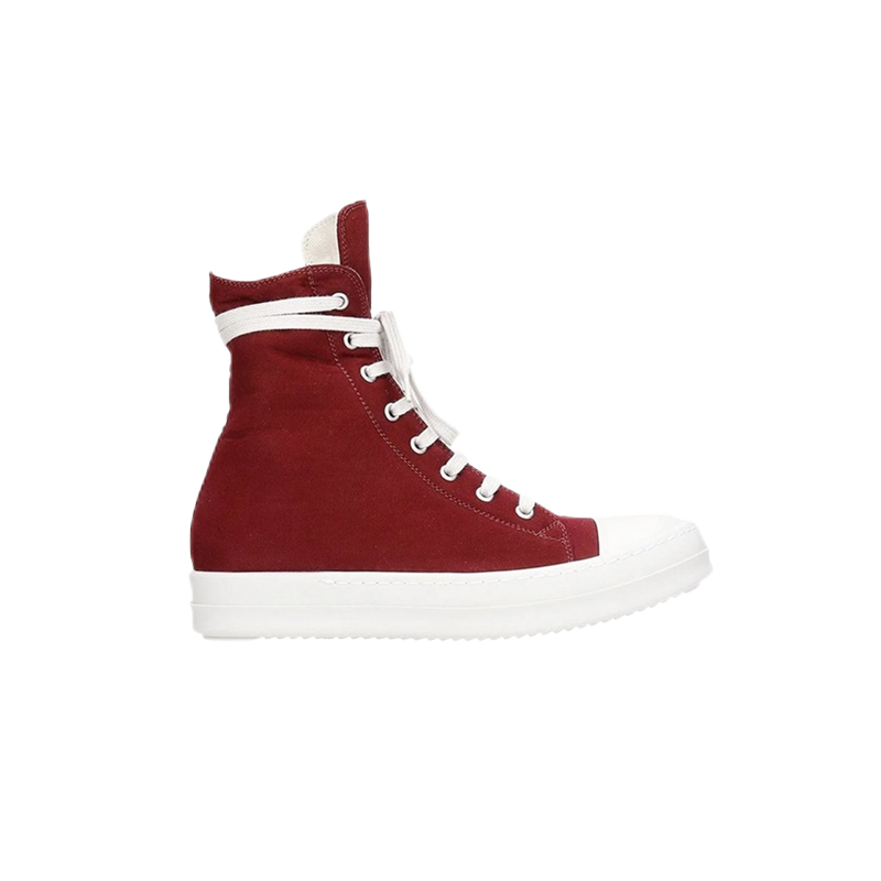 Rick Owens DRKSHDW High-Top Sneaker Burgundy White Sneakers - 1