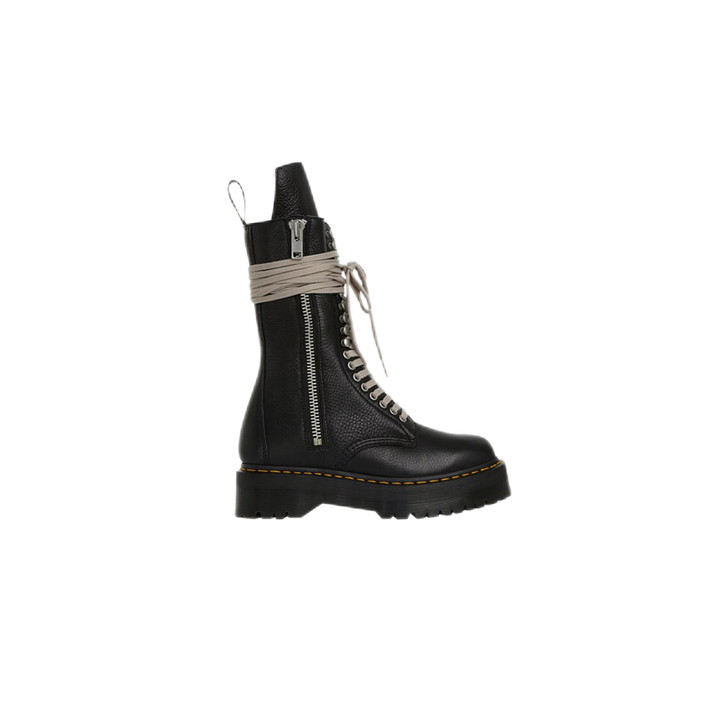 Rick Owens DRKSHDW Ramones High-Top Black Leather Boots - 13