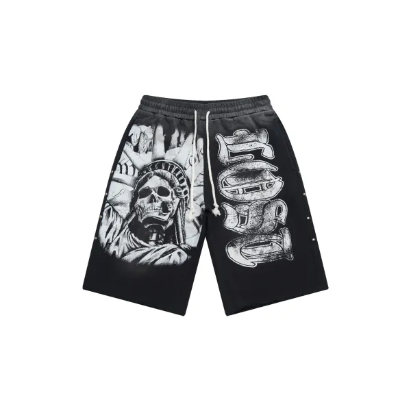Gallery Dept. Liberty Skull Print Drawstring Shorts Black - 5