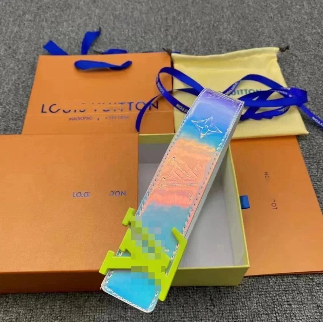 Louis Vuitton Monogram Iridescent Belt Strap Multicolor Accessories