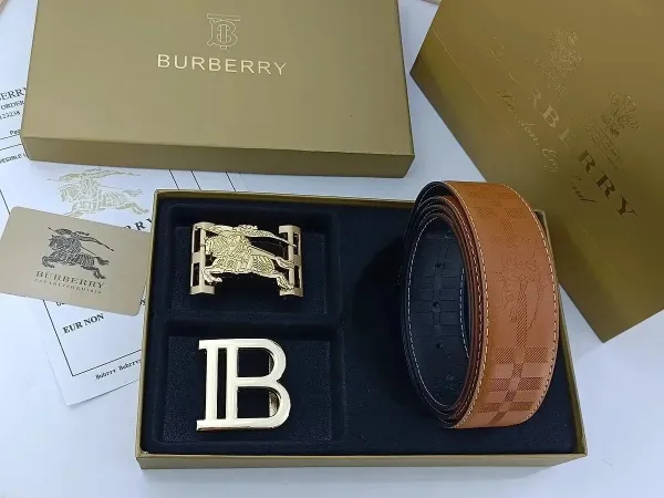 Burberry Horseferry Logo Belt Tan Leather Belt - 1