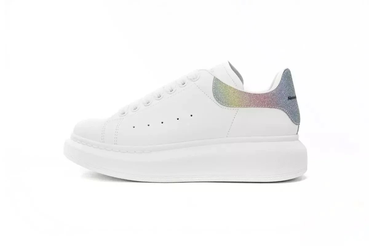 Alexander McQueen Oversized Sneaker White with Holographic Heel Tab Sneakers - 1