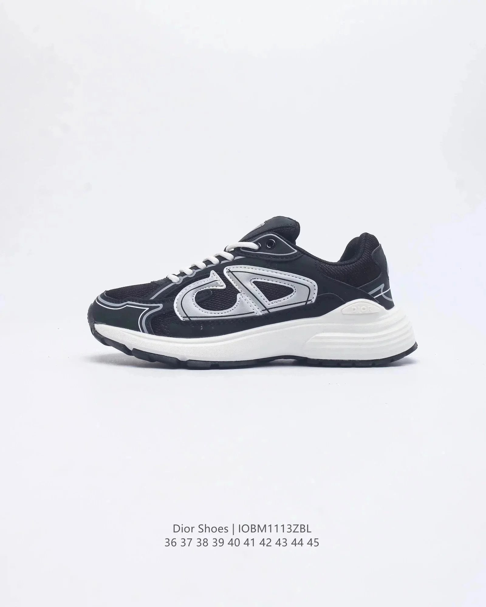 Dior B23 Low Black and Silver Sneakers