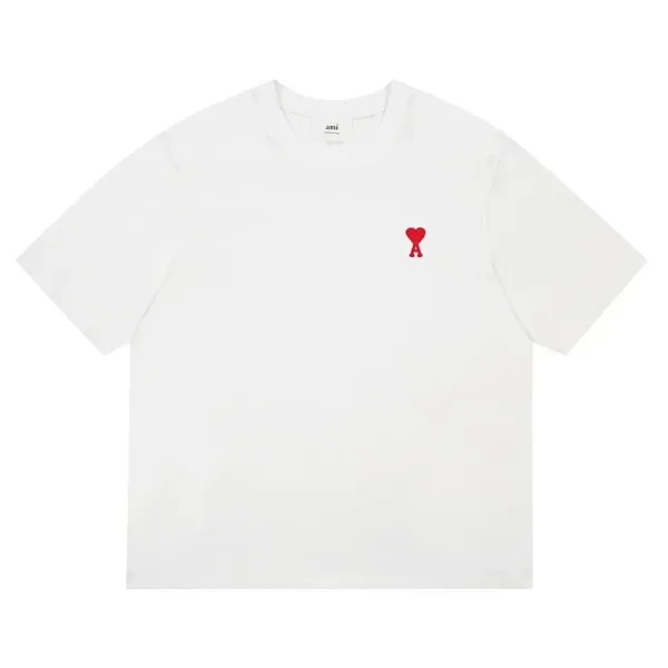 Ami Paris Heart Logo T-Shirt Brown - 3