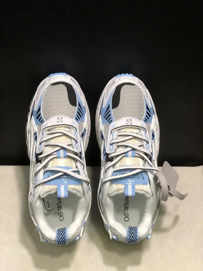 Off-White Diagonal Arrow Running Shoes White/Silver Sneakers - 4
