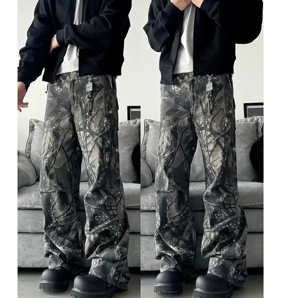Stone Island Camo Print Cargo Pants Gray Multicolor Pants