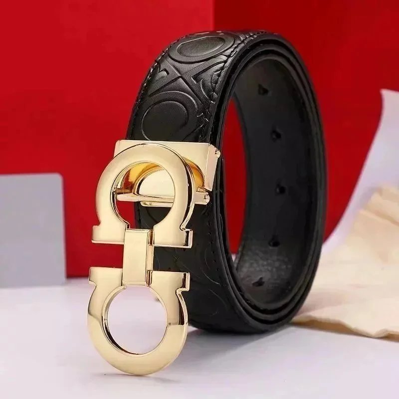 Salvatore Ferragamo Gancini Logo Belt Black Leather Belt - 8