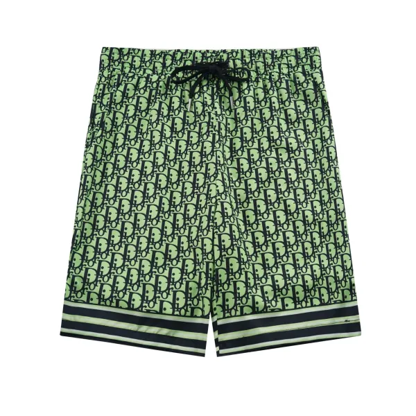 Dior Oblique Print Swim Shorts Lime Green - 1
