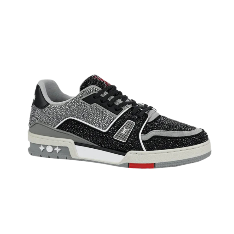 Louis Vuitton Trainer Crystal Black Silver Sneakers - 2