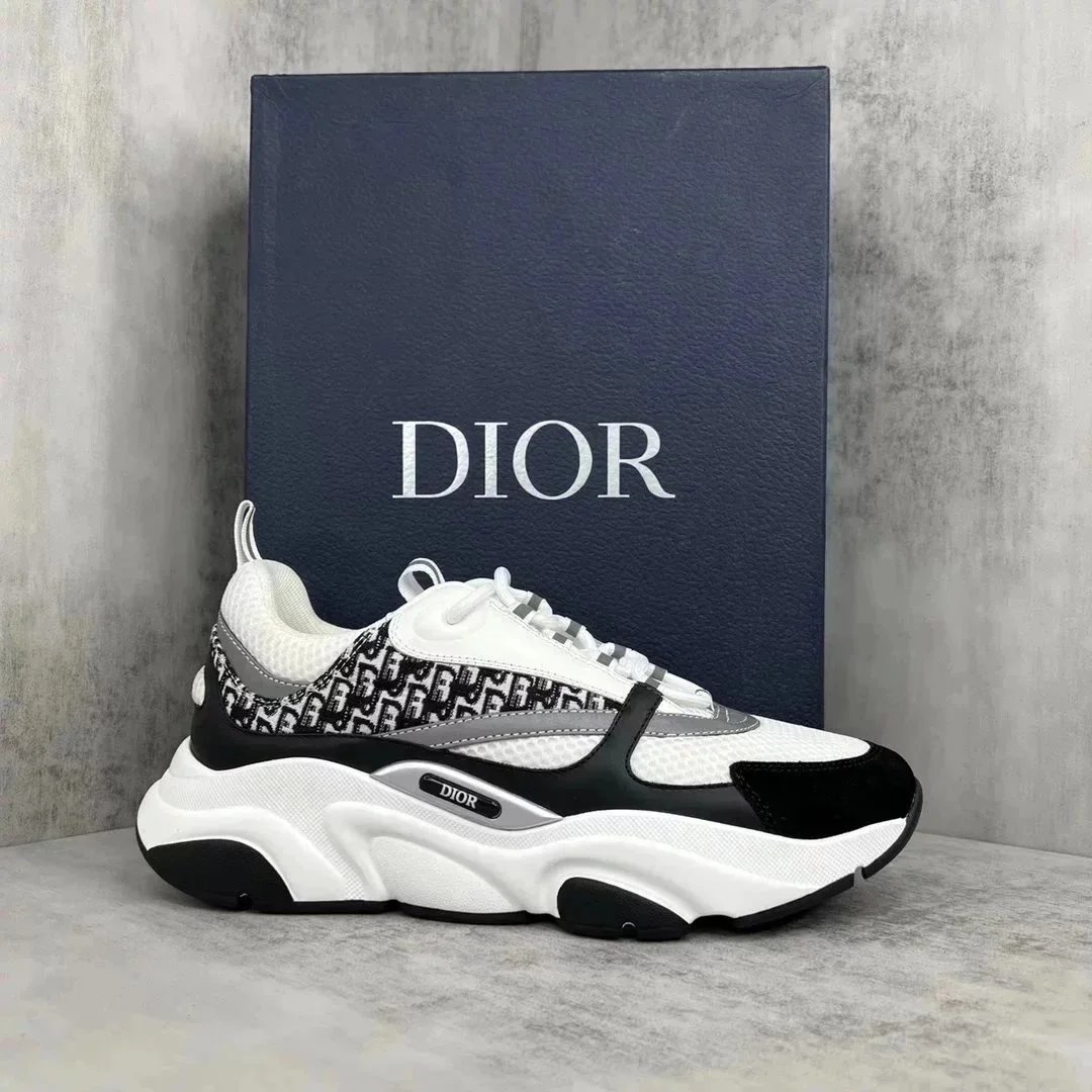 Dior B23 Oblique White Black Sneakers