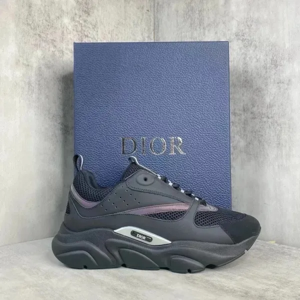 Dior B23 Low Gray Black Sneakers - 1