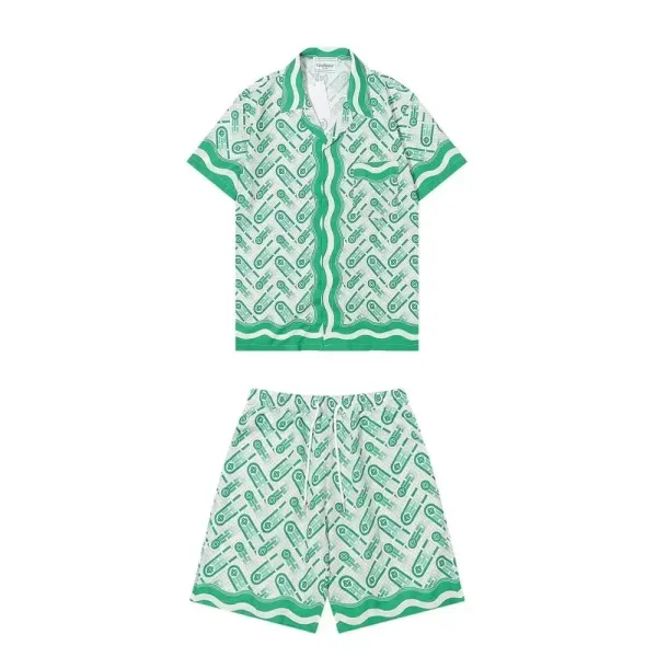 Galliano x Print Set Green Wave Pattern Sleepwear Set - 1