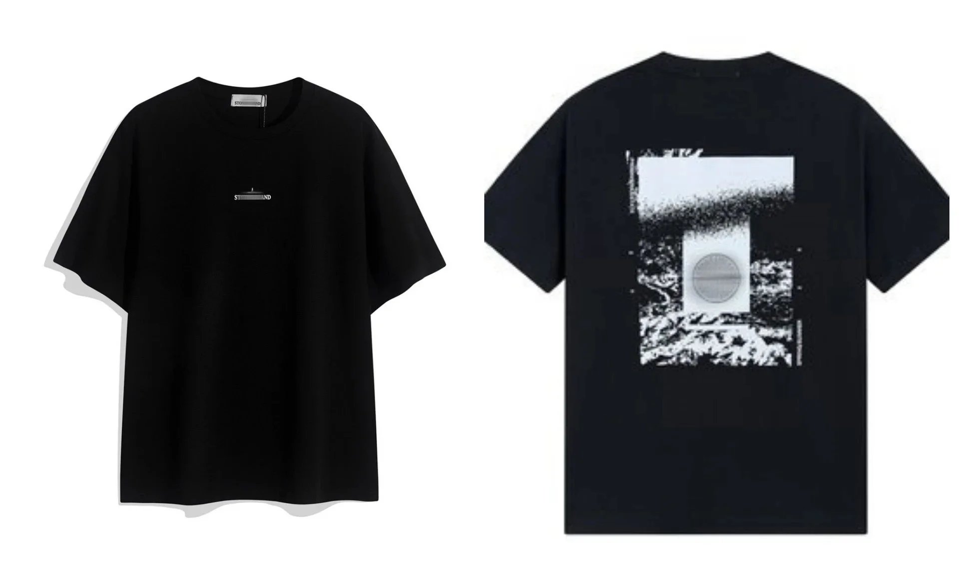 Stone Island Graphic Print Black T-Shirt - 1