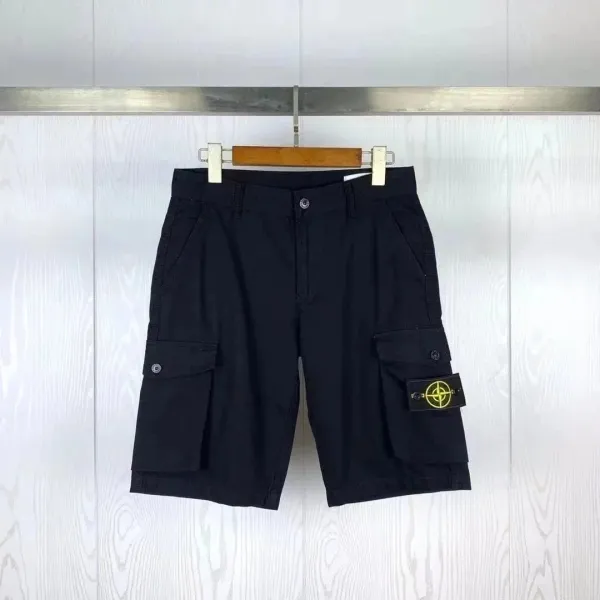 Stone Island Compass Logo Cargo Shorts Black - 1