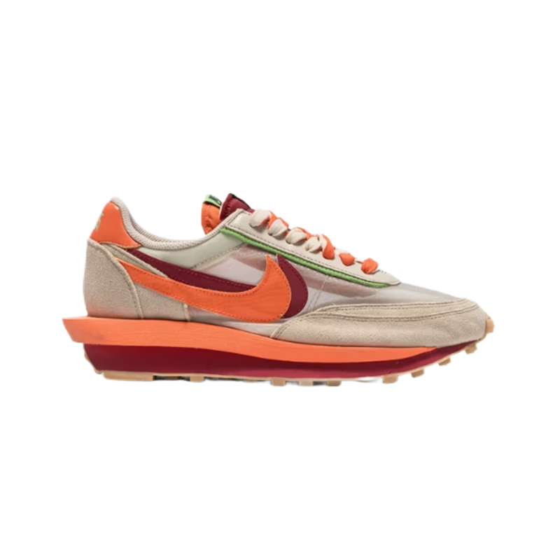 Nike x Sacai LDWaffle Orange Burgundy Beige Sneakers