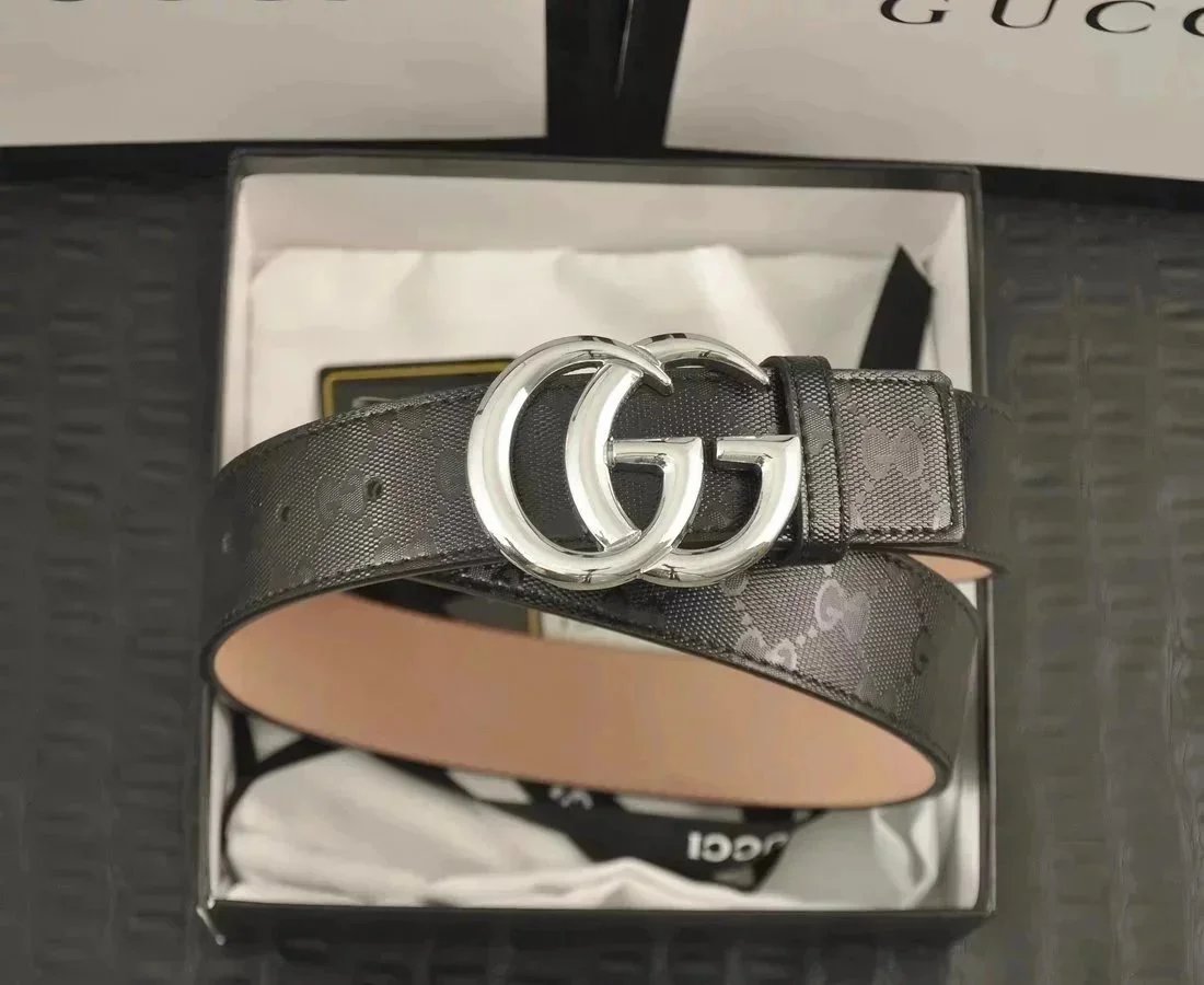 Gucci GG Marmont Belt Black Monogram Canvas Belt