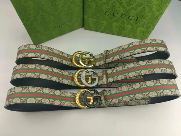 Gucci GG Marmont Floral Print Belt Gold Tone Buckle - 2