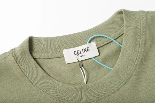 Celine Logo Print Light Blue T-Shirt - 14