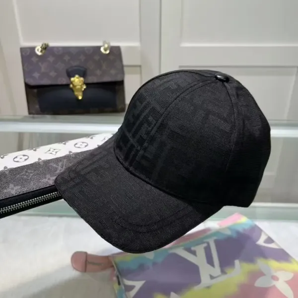 Fendi FF Monogram Black Baseball Cap - 1