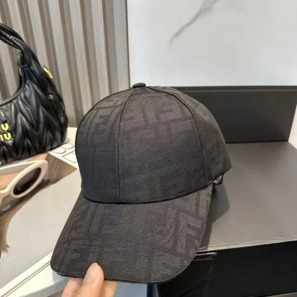Fendi FF Logo Monogram Baseball Cap Gray - 4