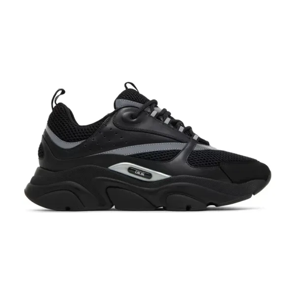 Dior B23 Low Black Silver Chunky Sneakers - 2