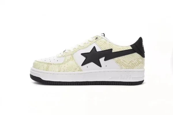 BAPE Sta Low Snake Print White/Black Sneakers - 1