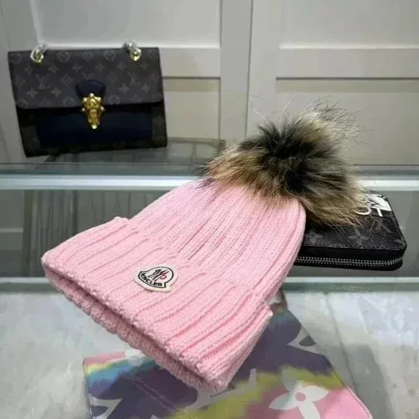 Moncler Beanie with Fox Fur Pom-Pom Yellow Knit Hat - 6