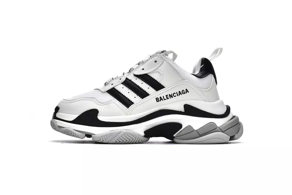 Balenciaga Triple S White Black Sneakers - 1