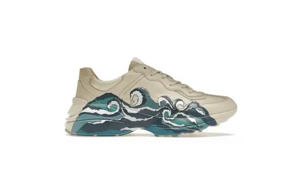 Gucci Rhyton Wave Print Beige Sneakers - 1