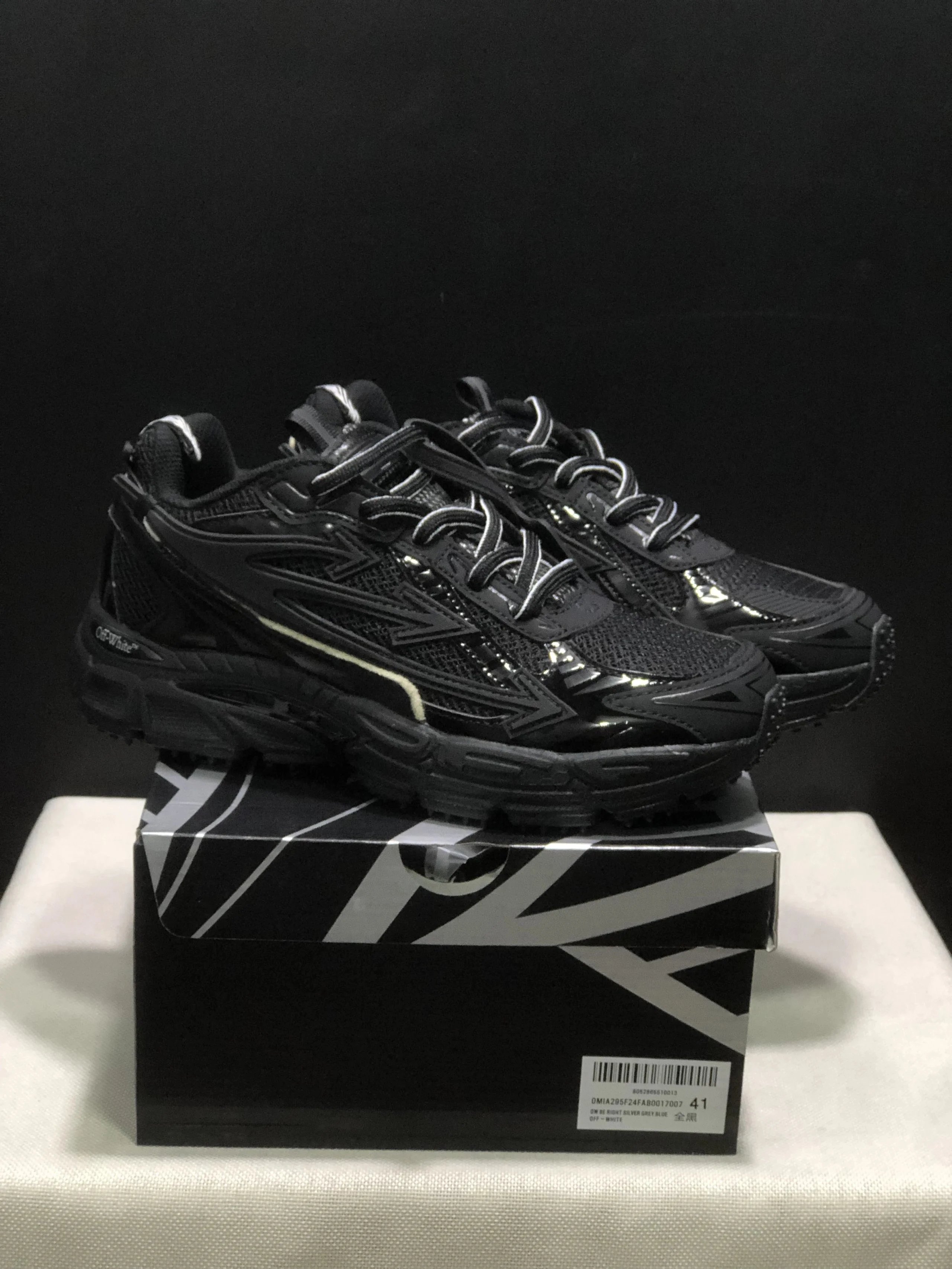 Off-White x Mizuno Wave Prophecy Black Sneakers - 1