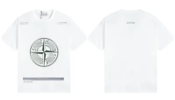 Stone Island Compass Logo White T-Shirt - 1