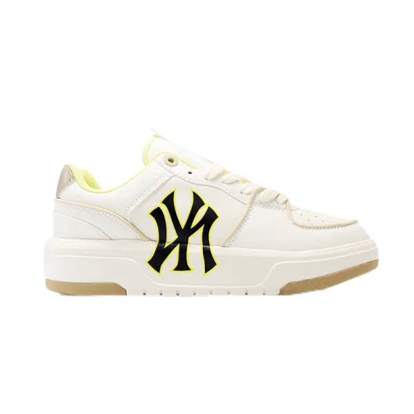 New York Yankees x Unknown Brand Platform Sneakers White with Neon Yellow Accents - 1