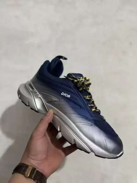 Dior B44 Low Silver Navy Chunky Sneakers - 1