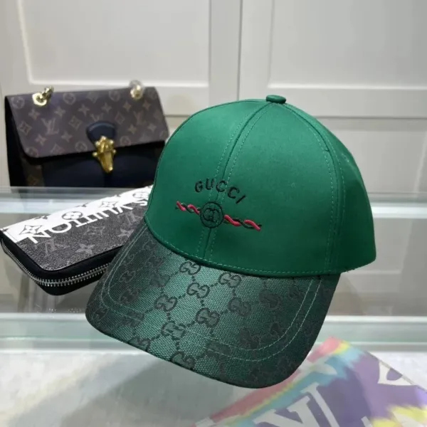 Gucci GG Monogram Green Baseball Cap - 1
