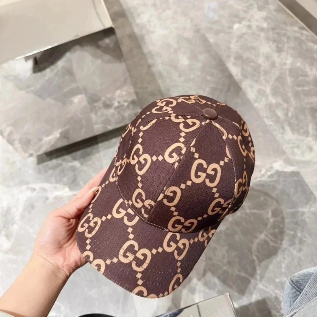 Gucci GG Monogram Brown Baseball Cap - 1