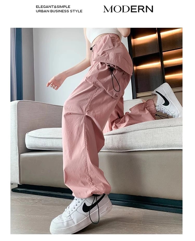 Design Wide-Leg Cargo Pants Black Casual Pants - 3