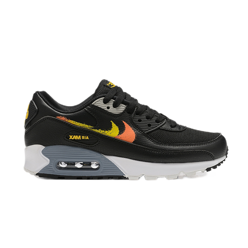 Nike Air Max 90 Black Yellow Orange Sneakers - 1
