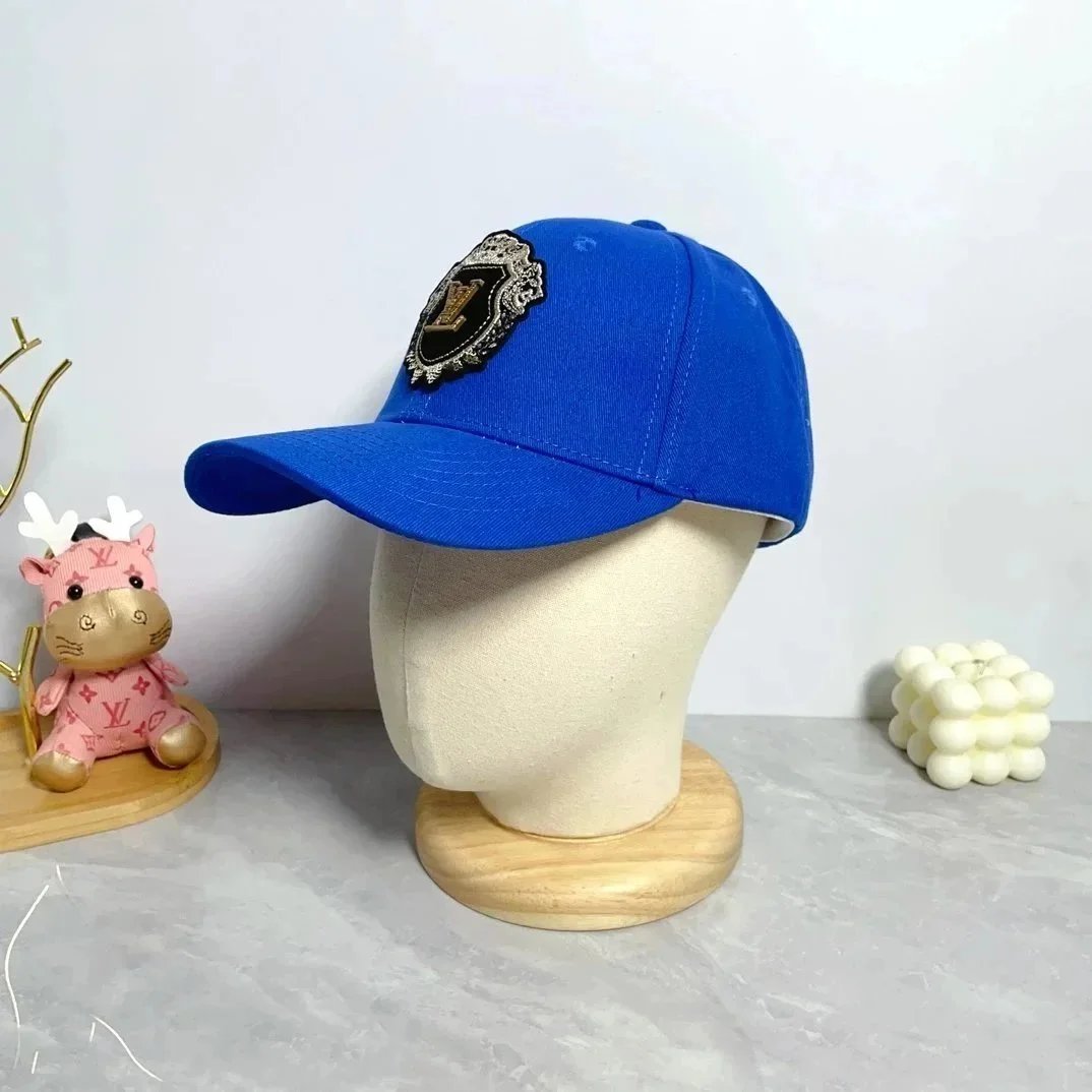 Louis Vuitton Shield Embroidered Baseball Cap Blue - 1