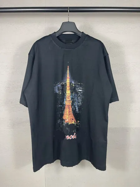 Gallery Dept. Tokyo Tower Graphic Print White Oversized T-Shirt - 6