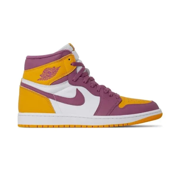 Air Jordan 1 High OG Lakers Purple Yellow Sneakers - 1
