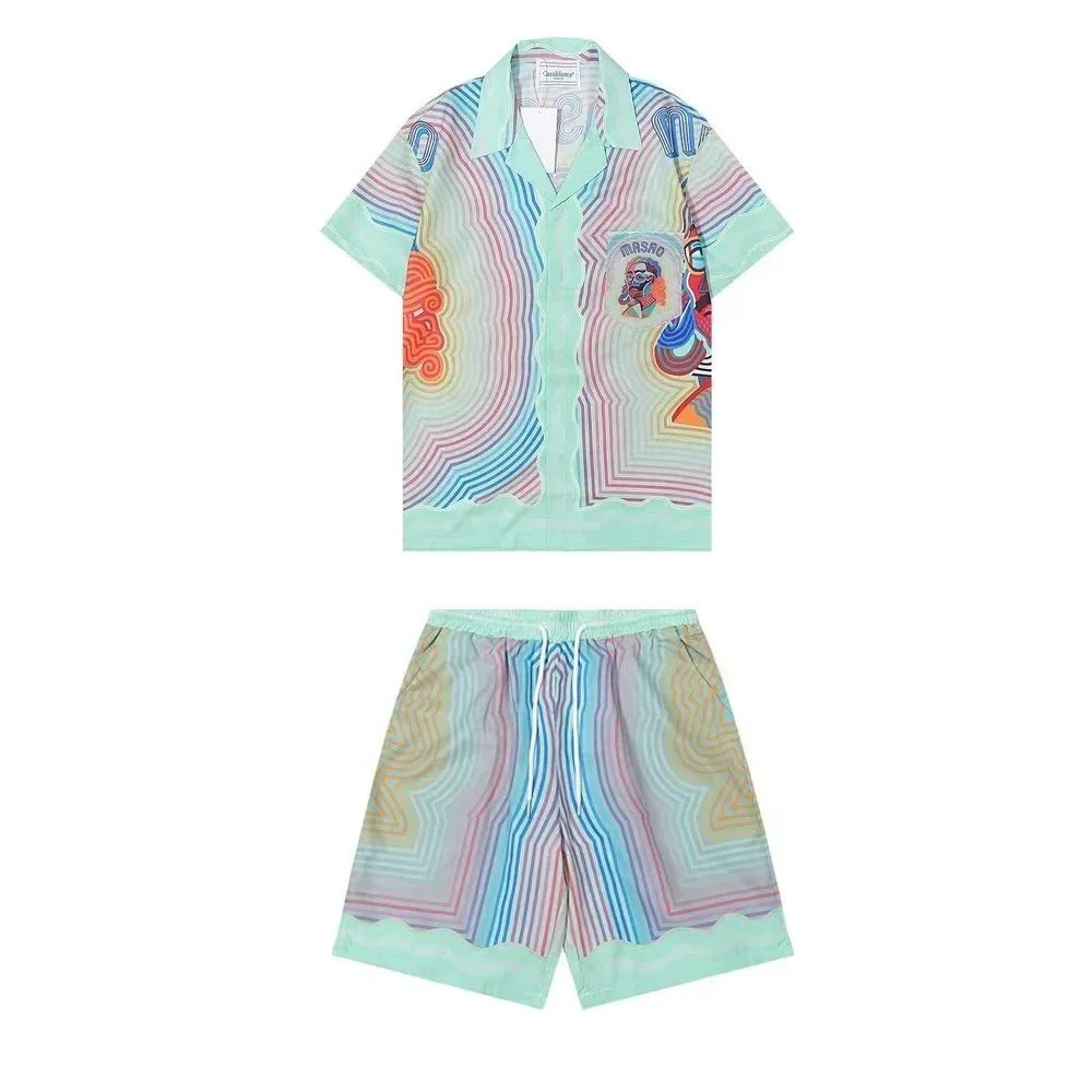 Gucci Vintage Print Short-Sleeve Shirt and Shorts Set Pink Multicolor - 9