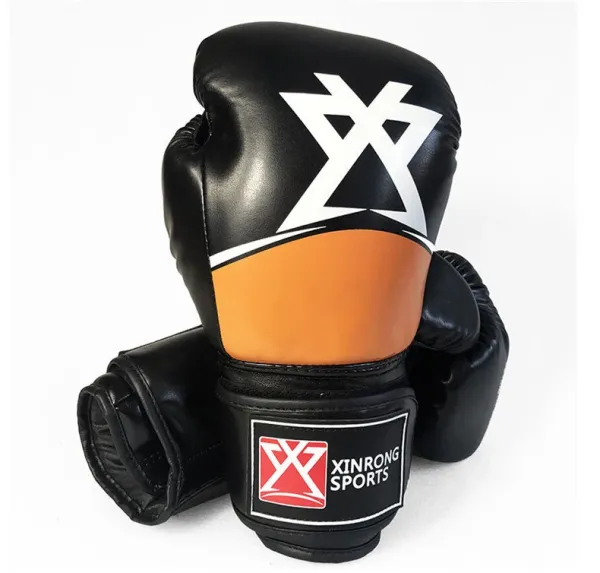Xinrong Sports Boxing Gloves Black Orange - 1