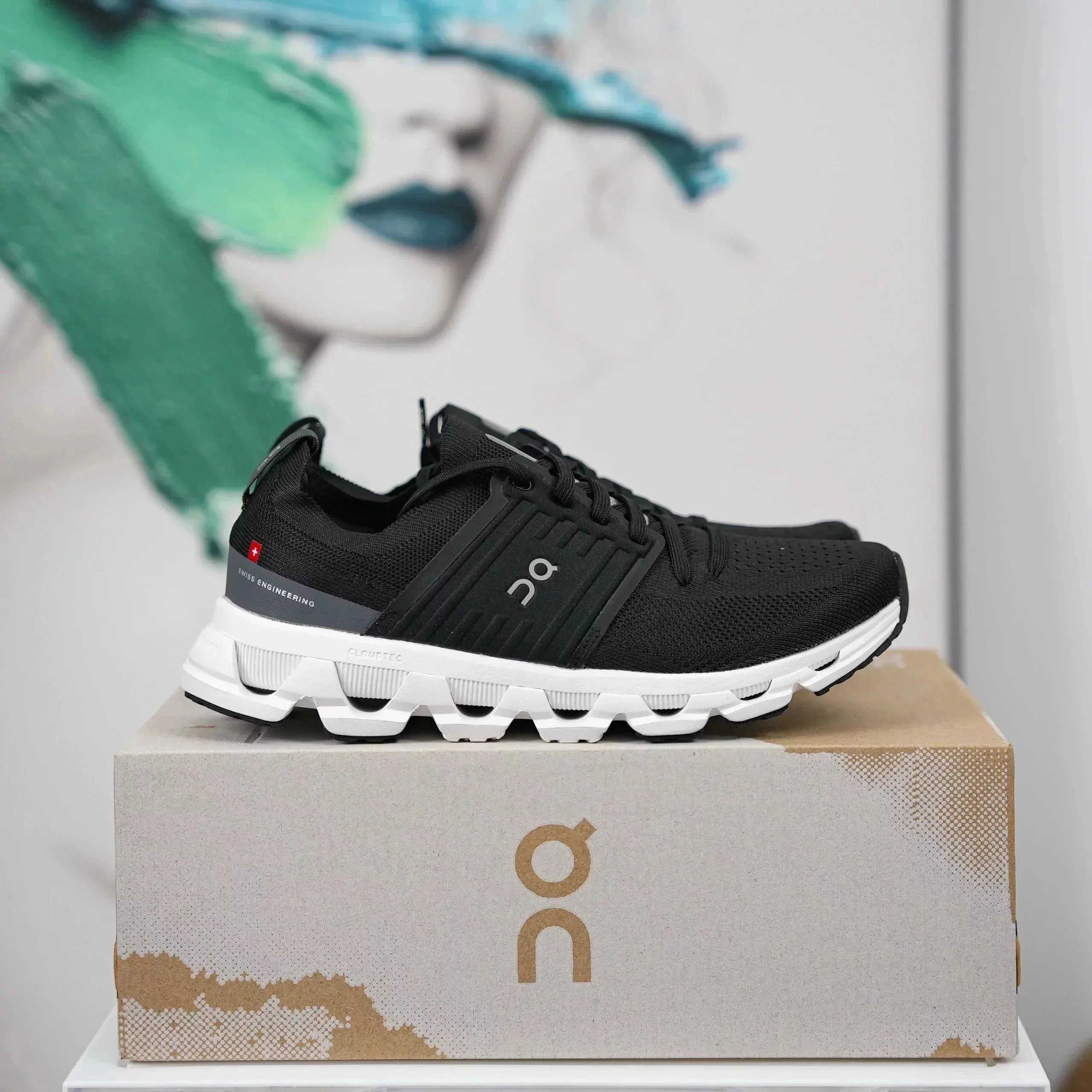 On Cloudtec Black White Running Shoes - 1