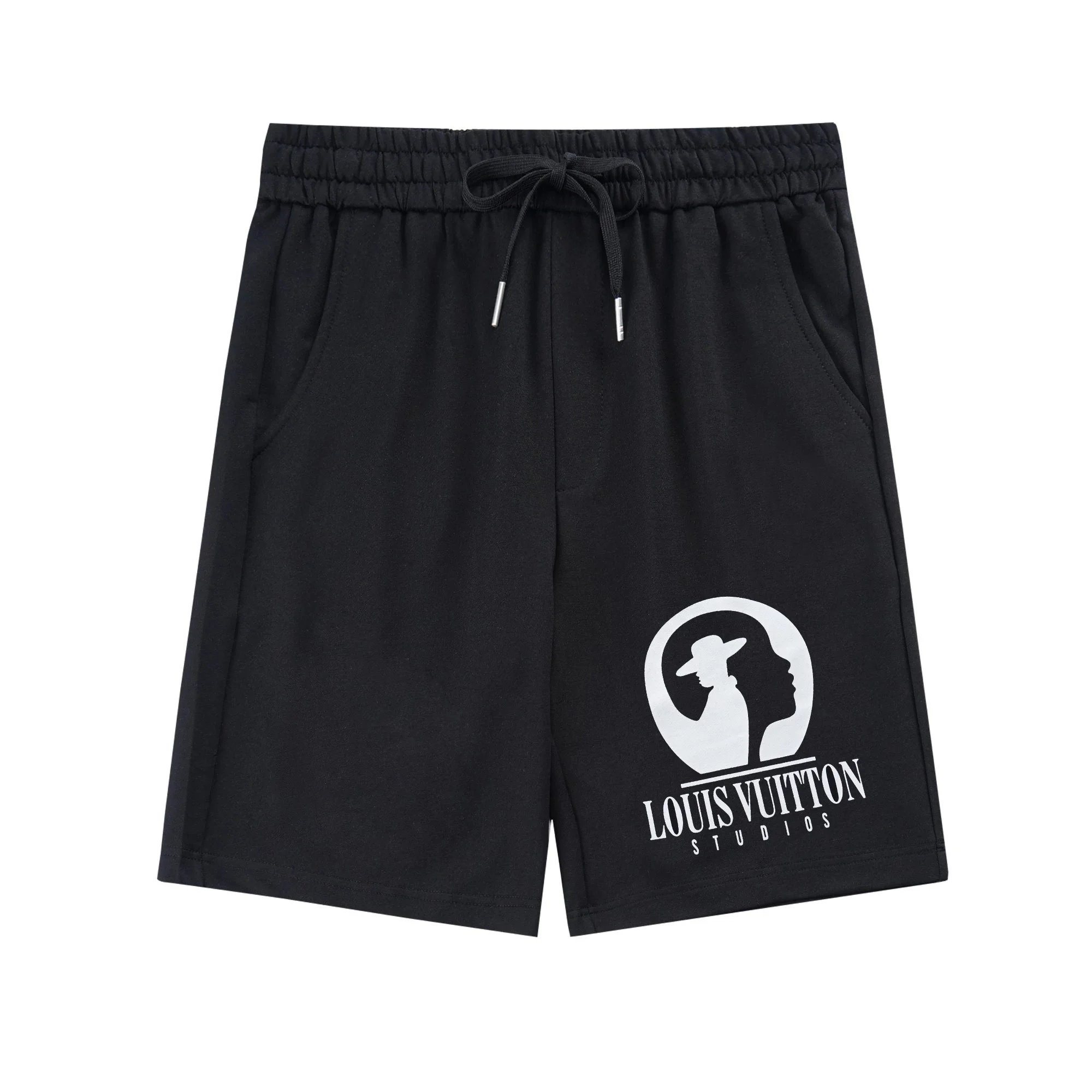 Louis Vuitton Studios Logo Print Black Shorts - 1